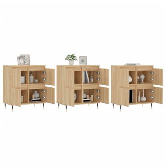 Berkfield Home Sideboards 3 pcs Sonoma Oak Engineered Wood in Light Tan