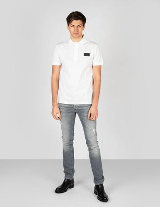 Les Hommes Les Hommes Poloshirt Pique Mannen Wit