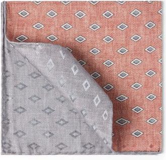 Brunello Cucinelli Silk pocket square with pattern in Apricot at Nordstrom