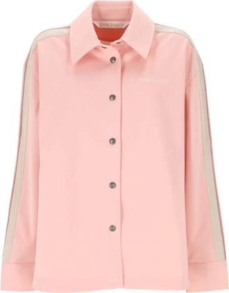 Palm Angels Camicia a righe con ricamo - Rosa