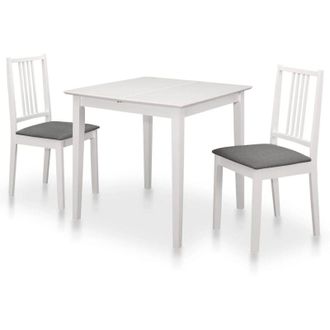vidaXL Vidaxl Juego De Muebles De Comedor 3 Piezas Mdf Blanco