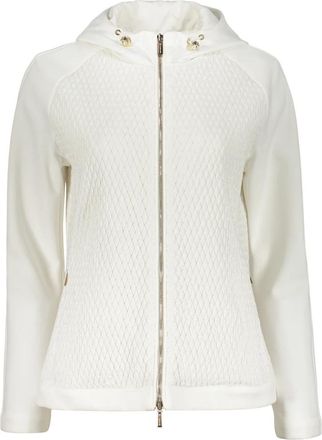 Moorer Hoodie met ritssluiting en gewatteerd voorpand - Dames - Winterjassen - Wit - S - Polyester - Jassen