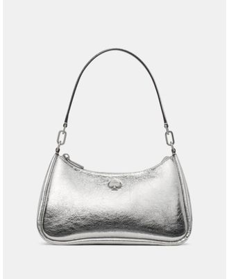 Kate Spade New York Womens Kayla Small Convertible Shoulder Bag - Silver Leather - One Size