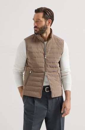 Brunello Cucinelli Nylon down vest in Hazelnut at Nordstrom, Size Xxx-Large Eu