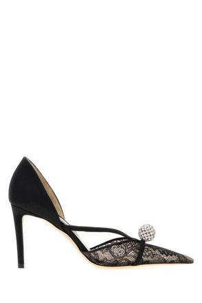 Jimmy Choo London Black Lace Sacora Pumps