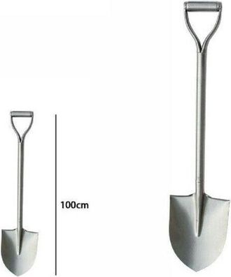 Trade Shop Trade Shop - Pala Attrezzo Da Giardino Giardinaggio Campeggio In Metallo 100 Cm Manico 63312