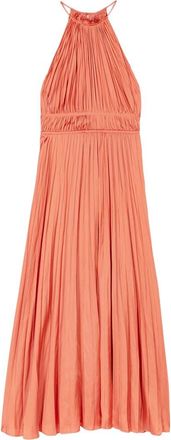 Maje Pleated maxi dress in Terracota at Nordstrom, Size 36 Eu