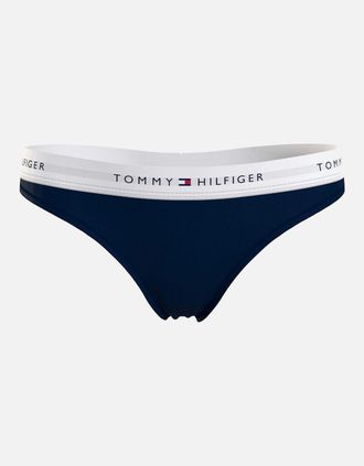 Tommy Hilfiger Womens Tommy Icons Thong, Navy - Size: 12