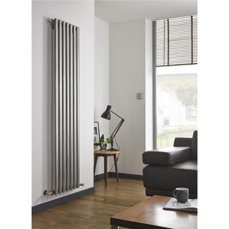 Clifton Stainless Vertical Single Panel Radiator 1800mm (H) x 560mm (W) in Metallics