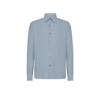 Roberto Ricci Design Jacquard Oxford Technisch Overhemd Non-Iron - Heren - Casual Overhemden - Blauw - S - Overhemden