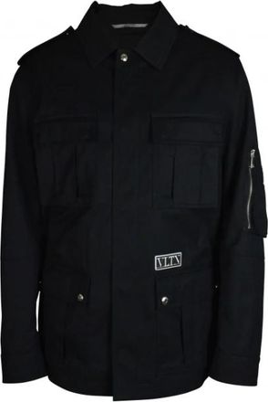 Valentino Garavani Vltn Coat - Heren - Zomerjassen - Zwart - L - Katoen - Jassen