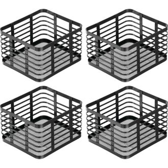 mDesign Metal Pantry Basket with Handles - Set of 4 - Matte Black at Nordstrom