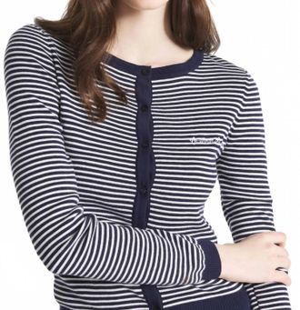 Le Mont St Michel Grada Striped Cardigan In Navy