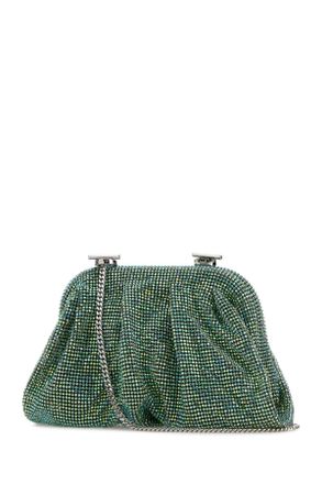 Benedetta Bruzziches Womens Embellished Fabric Small Venus Clutch Fantasygreen