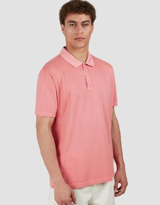 Paul & Shark Mens Paul & Shark Mens Garment-Dyed Cotton Pique Polo Shirt - Orange - Size: 44