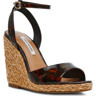 Steve Madden Devin Ankle Strap Wedge Sandal in Tortoise at Nordstrom, Size 7.5