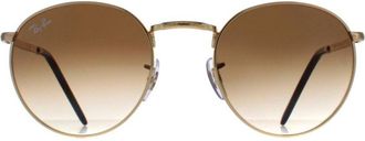 Ray-Ban Round Unisex Gold Brown Gradient RB3637 New Metal - One Size