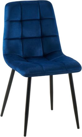 Clp Silla con patas de metal y asiento en Terciopelo Azul oscuro