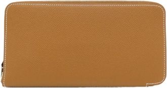 Herm&egrave;s Blue Jaune Epsom Leather Silk Long Wallet (Bi-Fold) (Pre-Owned)