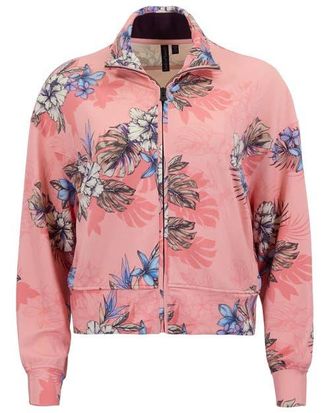 Lords of Harlech Exotic Floral Womens Cropped Zip Jacket in Exotic Floral Coral at Nordstrom, Size Xx-Large