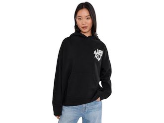 AllSaints Orlando Etie Hoody Womens Clothing Black : LG (US 10-12), Cotton/Polyester