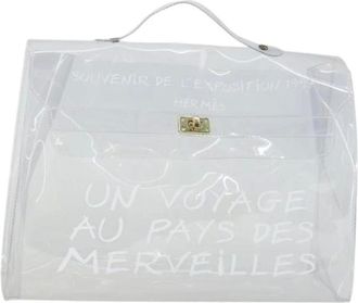 Herm&egrave;s Pre-owned Handbags, female, White, Size: ONE SIZE Pre-owned Vintage Vinyl Hand Bag