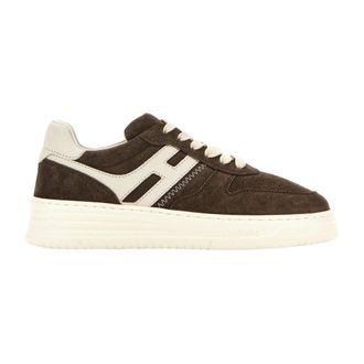 Hogan Donkerbruine Su&egrave;de Sneakers - Dames - Sneakers - Bruin - 37 1/2 EU - Su&egrave;de - Schoenen