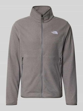 The North Face Fleecejacke mit Stehkragen Modell GLACIER in Hellgrau, Gr&ouml;&szlig;e XXL