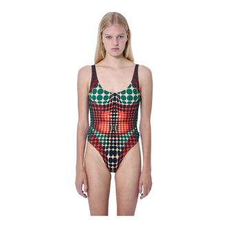 Jean Paul Gaultier One-piece, female, Multicolor, Size: XS Re-Edition The Brown Dots Swimsuit