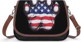 Generic 4th of July Paw Print Crossbody Bags for Women Shoulder Messenger Bag Purse Handbags