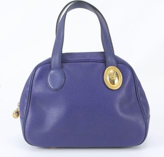 Dior Blue Leather Handbag Tote Bag (Pre-Owned)