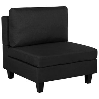Beliani Beliani - M&oacute;dulo De 1 Asiento Sill&oacute;n Tapizado De Tela Negra Acolchado Sala De Estar Moderno Fevik