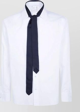 sacai poplin shirt with satin tie