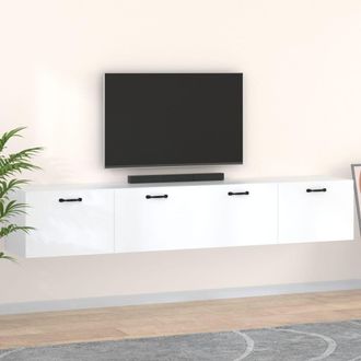 vidaXL Armarios De Pared 2 Uds Contrachapada Blanco 100x36,5x35 Cm Vidaxl