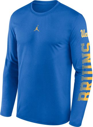 Nike Jordan Mens UCLA Primetime Legend Jordan Brand Dri-FIT College Long-Sleeve T-Shirt in Blue | NJGT44UUCL-EKV