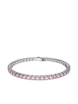 Swarovski Matrix tennis bracelet - women - Swarovski Zirconia/Rhodium Plated Metal - L - Silver
