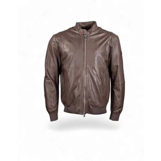 Peuterey Leather Jackets, male, Brown, Size: 3XL Tureia Leather Jacket