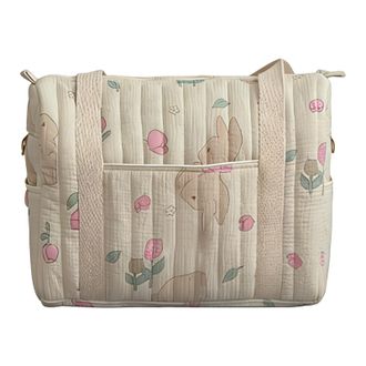 Generic Cymwer Instagram-worthy quilted casual floral print storage bag large capacity (Style 1) (Style 1)