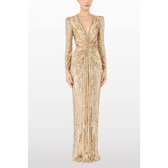 Jenny Packham Darcy Sequin-Embellished Dress in Illusion at Nordstrom, Size 10 Uk