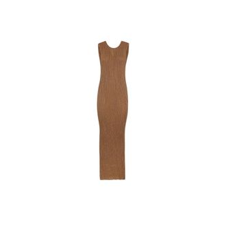 Akep Maxi Dresses, female, Brown, Size: M Vestito lungo costine lurex