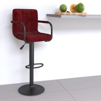 vidaXL Taburete De Cocina De Terciopelo Color Vino Tinto Vidaxl