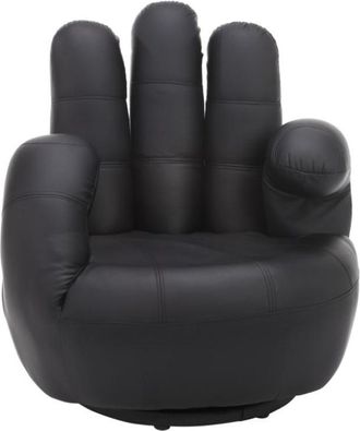 VENTE-UNIQUE.COM Sillón clásico piel sintética negro