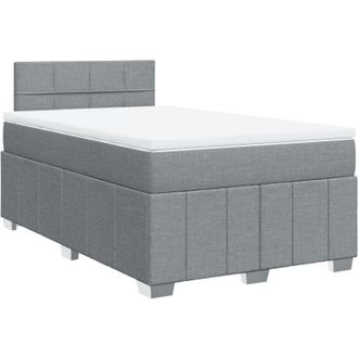 vidaXL Vidaxl - Cama Box Spring Con Colch&oacute;n Tela Gris Claro 120x190 Cm