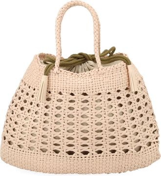 Dragon Diffusion Neutrals Santa Cano Open Lattice Bucket Bag