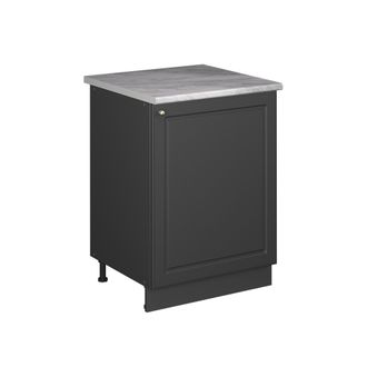 Vicco Mueble Bajo De Cocina Fame-line, Antracita-oro Landhaus/antracita, 60 Cm 1 Puerta Con Encimera, Vicco