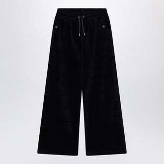 Chlo&eacute; Navy cotton velvet track pants