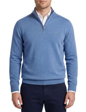 Fynch-Hatton Fynch Hatton Troyer-zip blauw katoen gebreid