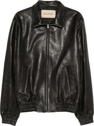 Valentino Leren Jas - Heren - Leren en Su&egrave;de Jassen - Zwart - 2XL - Leer - Jassen