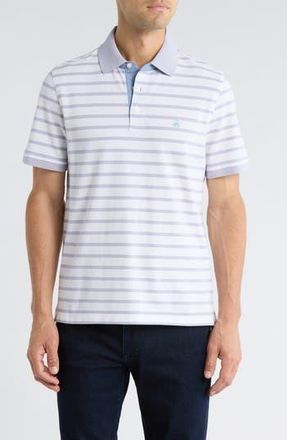 Brooks Brothers Slim Fit Stripe Cotton Piqu&eacute; Polo in Lavender/White at Nordstrom Rack, Size Xx-Large