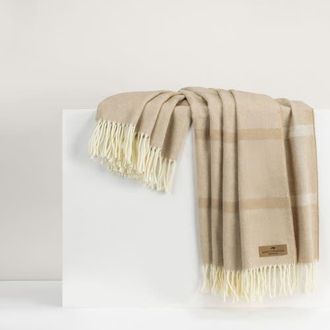 Lands Downunder Montauk Stripe Herringbone Throw in Dune at Nordstrom